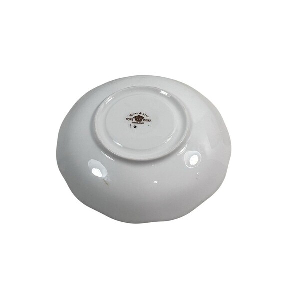 Vtg Royal Albert HOLLYHOCKS #2475 Teacup Saucer Countess Gold Rim - Picture 7 of 15